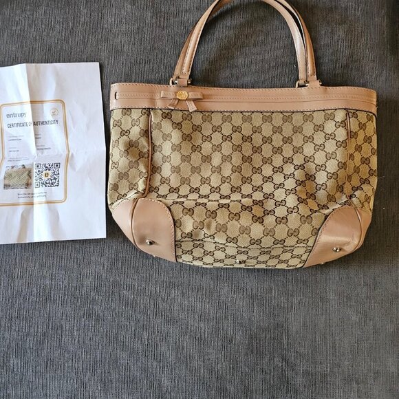 Gucci GG Canvas & Leather Mayfair Tote Bag Comes With 100 % COA - Picture 2 of 14
